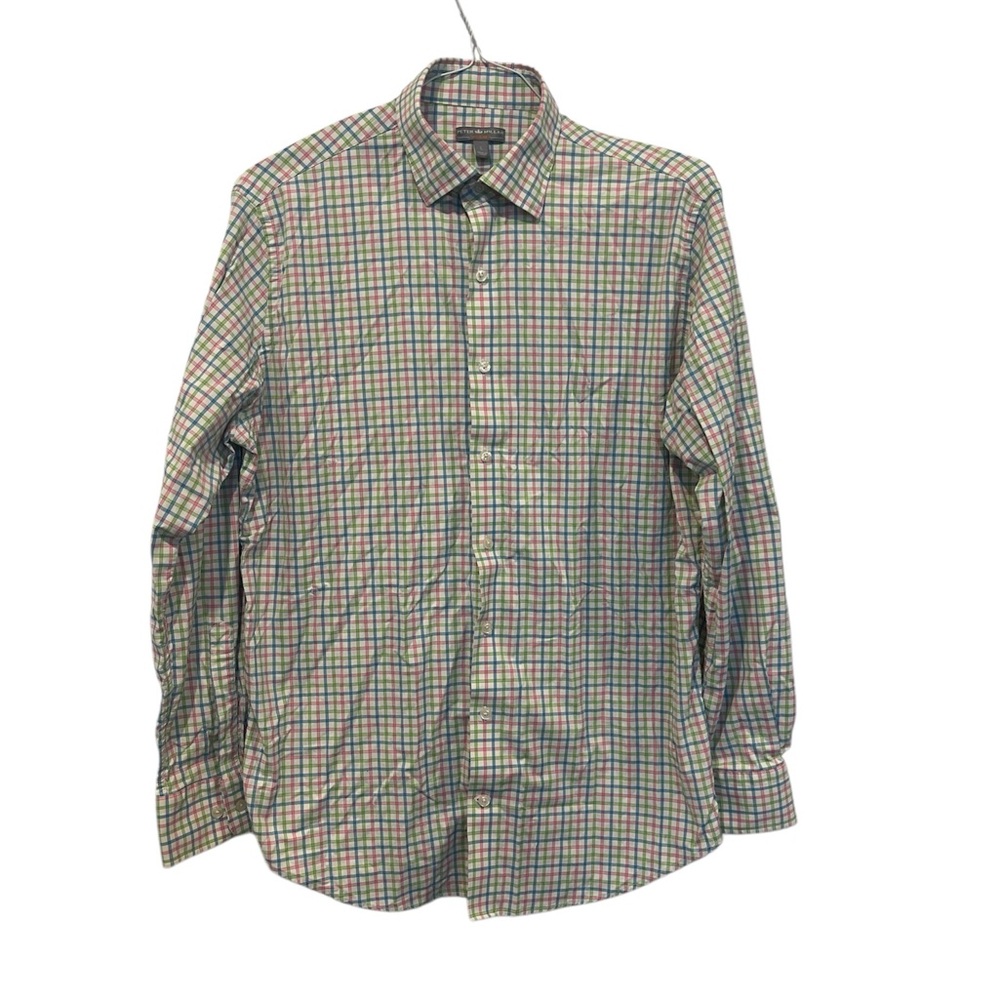 Peter Millar Wicking Shirt Men’s Large Performance‎ Long Sleeve Button Down EUC